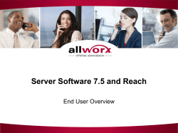 Server Software 7.5 and Reach