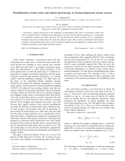 Destabilization of dark states and optical spectroscopy in Zeeman
