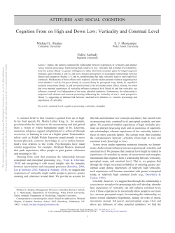 Cognition From on High and Down Low