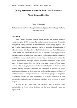 Quality Assurance Manual for Low Level Radioactive Waste