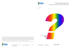 Purposeful Assessment. Assessing the Effects of Military Operations.