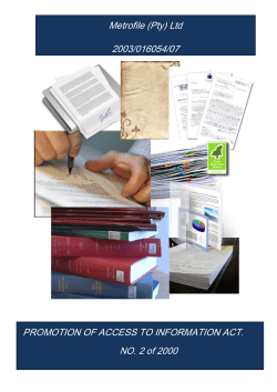 PROMOTION OF ACCESS TO INFORMATION ACT. NO. 2 of 2000