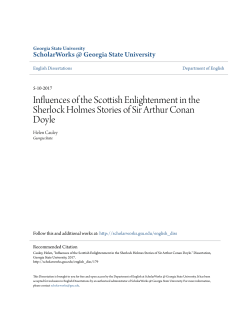 Influences of the Scottish Enlightenment in the Sherlock Holmes