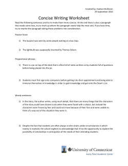 Concise Writing Worksheet - Avery Point Academic Center