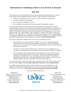 Information for Submitting Articles to Law Reviews