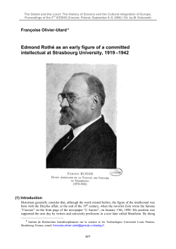 Edmond Roth&eacute; as an early figure of a committed intellectual at