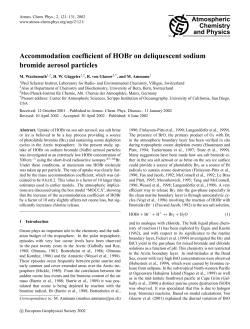 Accommodation coefficient of HOBr on deliquescent sodium