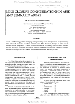 Mine Closure Considerations in arid and semi