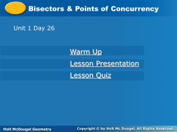 6-3 Bisectors/ Points of Concurrency