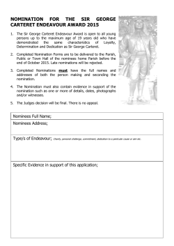 SIR GEORGE CARTERET ENDEAVOUR AWARD 2015