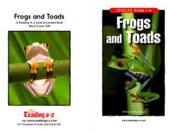 Frogs and Toads - Sowams Library