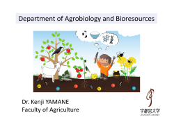Overview of Department of Agrobiology and Bioresources