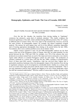 Trade routes and epidemics: The case of Caconda