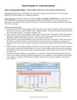 Excel Chapter 3&mdash;Lab Instructions