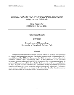Classical Methods Tour of Advanced Data Assimilation using Lorenz