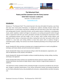 The Reluctant Poet: Poetry and the Common Core for Every Learner