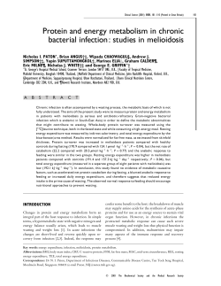 Protein and energy metabolism in chronic
