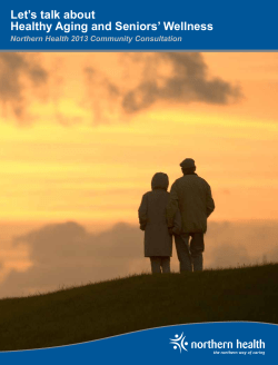 Let`s talk about Healthy Aging and Seniors` Wellness