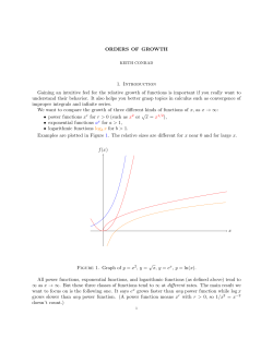 ORDERS OF GROWTH 1. Introduction Gaining an intuitive feel for