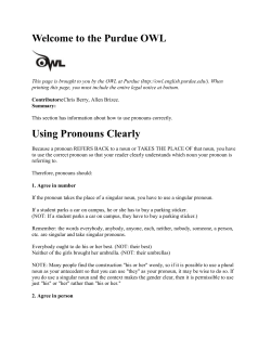 1 Identify and correct Ambiguous pronoun references