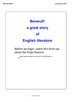 Beowulf  - Ms. Rosen Reads