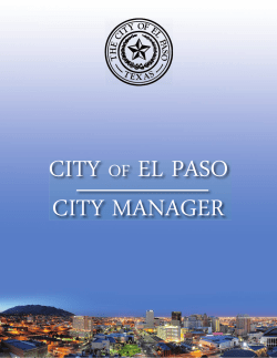 City of El Paso, TX - City Manager Brochure