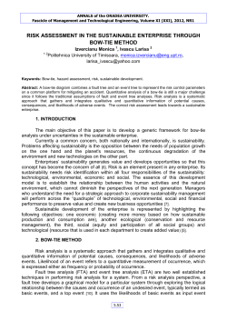 risk assessment in the sustainable enterprise through bow