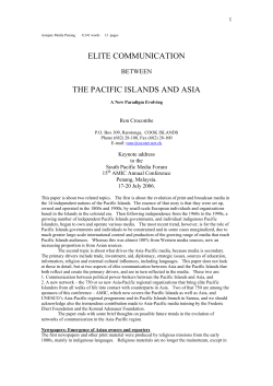 Elite communication between the Pacific Islands and Asia