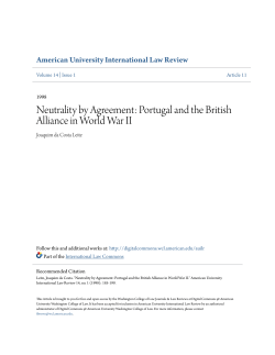 Neutrality by Agreement: Portugal and the British Alliance in World