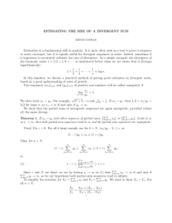 estimating the size of a divergent sum