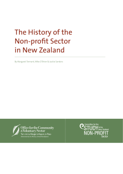The History of the Non-profit Sector in New Zealand