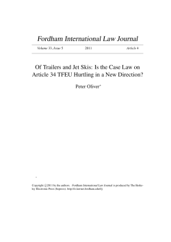 Of Trailers and Jet Skis: Is the Case Law on Article 34