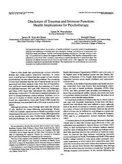 Disclosure of Traumas and Immune Function