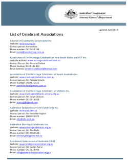 Marriage celebrant associations and networks contact details