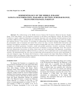 Sedimemtology of the Middle Jurassic Samana Suk Formation