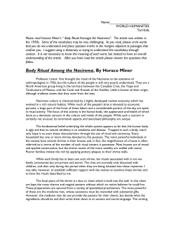 Body Ritual Among the Nacirema, By Horace Miner