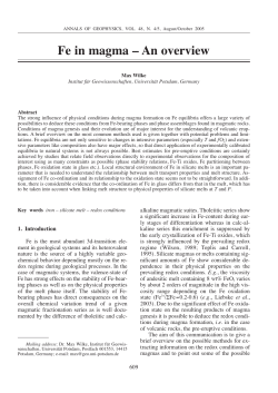 Fe in magma – An overview - Earth