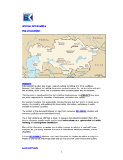 GENERAL INFORMATION Map of Kazakhstan Objective