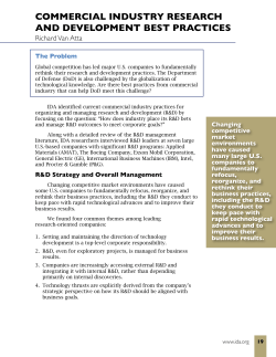 commercial industry research and development best practices
