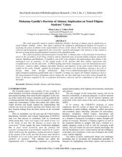 Mahatma Gandhi`s Doctrine of Ahimsa