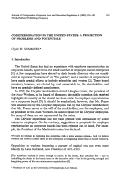 Codetermination in the United States: A Projection of