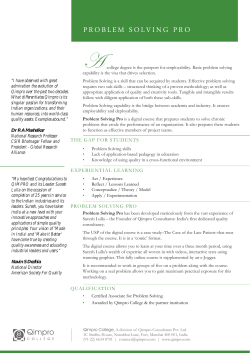 Problem Solving using Creativity Tools (in-house) 070114