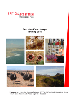 Succulent Karoo Hotspot Briefing Book