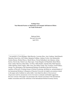 Feelings First: Non-Material Factors as Moderators of Economic Self