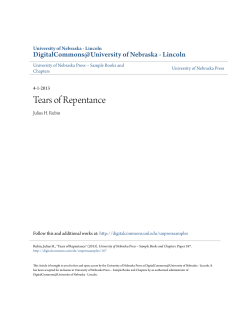 Tears of Repentance - DigitalCommons@University of Nebraska