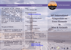 TEMA 16 Saint Petersburg 2017 - Trace El&eacute;ment