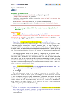 HSC Physics - SPACE Syllabus Notes