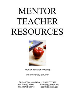 Mentor Teacher Resource Guide