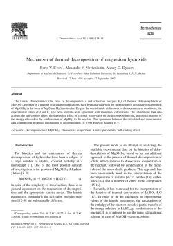 Mechanism of thermal decomposition of magnesium hydroxide