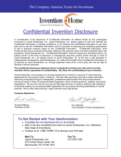 Confidential Invention Disclosure